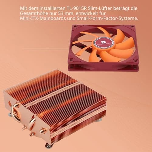 TR AXP90-X53 Luftkühler für CPU ITX Low Profile Höhe 53mm PWM Lüfter TL-9015R AGHP Technologie für AMD AM4 AM5/Intel 1700/1150/1151/1155/1156/1200 (Pure Copper Version) Bild 6