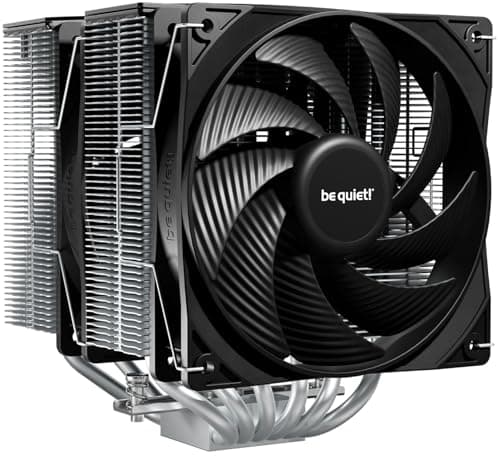 be quiet! Pure Rock Pro 3 Silver Luftkühler, beeindruckend hohe Kühlleistung, sechs 6mm Hochleistungs-Heatpipes, 2 optimierte Pure Wings 3 120mm PWM-Lüfter, kompatibel mit Flüssigmetall-Wärmeleitpaste