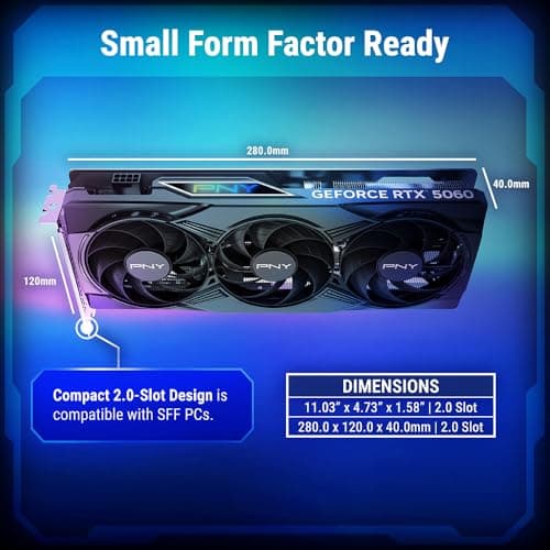 PNY GEFORCE RTX™ 5060 8GB ARGB Overclocked Triple Fan DLSS 4 Grafikkarte VCG50608TFXXPB1-O ARGB OCTriple Fan Bild 8