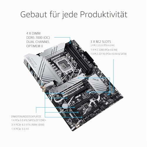 ASUS Prime Z790-P WiFi Gaming Mainboard Sockel Intel LGA1700 (ATX, PCIe 5.0, DDR5 Speicher, 3X M.2, WiFi 6, HDMI, DisplayPort, Aura Sync) Bild 6