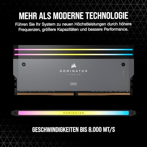 CORSAIR DOMINATOR TITANIUM RGB DDR5 RAM 32GB (2x16GB) Bis zu 6000MHz CL30 AMD EXPO Intel XMP 3.0 Desktop-Arbeitsspeicher – Grau (CMP32GX5M2B6000Z30) Grau 32GB (2x16GB) Bild 5