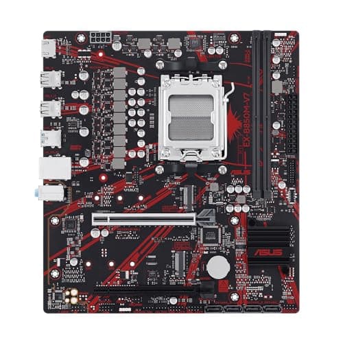 ASUS EX-B850M-V7, Motherboard AMD Micro-ATX, DDR5-Slot, PCIe 5.0 Ready, Zwei M.2-Steckplätze, Ethernet Realtek 5 GB, HDMI 2.1, SATA 6 Gbit/s, USB-Anschlüsse hinten mit 10 Gbit/s und vorne USB-C mit 5 Bild 2