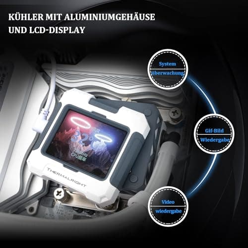 Thermalright FW 360 Weiß ARGB CPU-Wasserkühlung mit 3 PWM-Lüftern, IPS 320 * 240 Auflösung LCD-Bildschirm,360 AIO-Kühlung,flüssiger CPU-Kühler für AMD/Intel PC Aio-Kühler: AM4/AM5/LGA1700/1851 FW 360 WHITE ARGB Bild 8