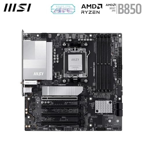 MSI PRO B850M-P WiFi Motherboard, mATX - Supports AMD Ryzen 9000/8000 / 7000 Processors, AM5 - DDR5 Memory Boost (8200+ MT/s OC), PCIe 5.0 x16 & 4.0 x16, M.2 Gen5, Wi-Fi 7, 5G LAN Bild 4