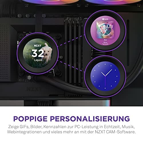 NZXT Kraken Serie – AIO CPU-Flüssigkeitskühler – Anpassbares LCD-Display – Hochleistungs-Lüfter – Kompatibel mit Intel® & AMD® Sockel – Elite 240 RGB – Schwarz Kraken Elite RGB 2023 240mm Schwarz Bild 4