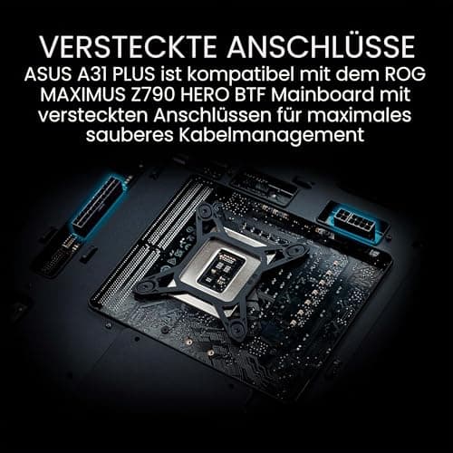 ASUS A31 Plus TG ARGB White ATX PC Gehäuse (vorinstallierte ARGB-Lüfter, Frontpanel aus Glas, kompatibel mit Mainboards mit versteckten Anschlüssen, 360-mm-Radiatoren, 380-mm-Grafikkarten, weiß) Bild 6