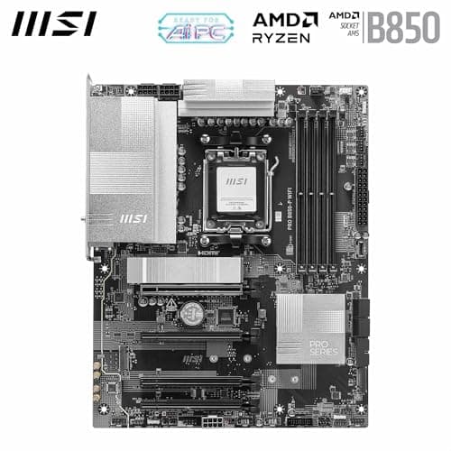 MSI PRO B850-P WiFi Mainboard, ATX - Unterstützt AMD Ryzen 9000/8000 / 7000 Prozessoren, AM5 - DDR5 Memory Boost (8200+ MT/s OC), PCIe 5.0 x16 & 4.0 x16, M.2 Gen5, Wi-Fi 7, 5G LAN Bild 4