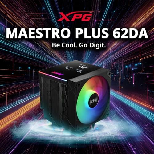 XPG by ADATA - MAESTRO PLUS 62DA CPU-Luftkühler mit 120mm ARGB Fan, Schwarz - 250W TDP, Kompatibel mit Intel LGA 1851/1700/1200/115x, AMD AM5/AM4/AM3 Bild 4