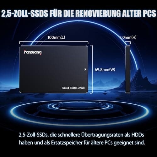 fanxiang SATA SSD 512GB 2,5 Zoll Interne SSD 560 MB/s Lesen, SATA 3 interne SSD 3D NAND Flash Festplatte für schnelle Datenübertragung kompatibel mit Desktop/Laptop Bild 6