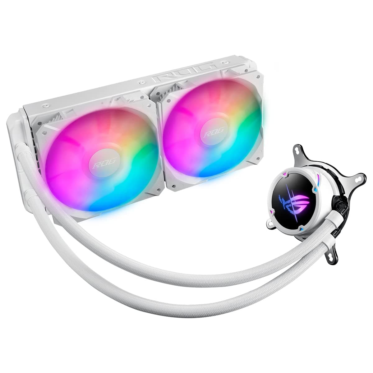 ASUS ROG STRIX LC II 240 ARGB White Edition All-in-One Flüssig-CPU-Wasserkühlung (Aura Sync, zwei adressierbare ROG 120mm RGB-Lüfter) Bild 2