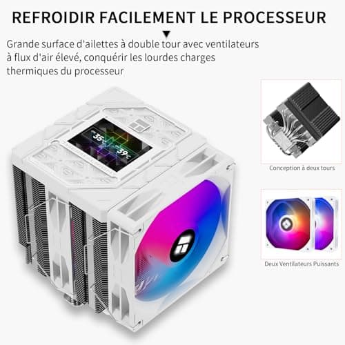 Thermalright Peerless Assassin 120 Vision ARGB White CPU-Kühler, PC-Kühlung mit 6 Heatpipes, 2,8-Zoll magnetischem Display(320x240 Auflösung), für AMD AM4/AM5 und Intel LGA1700/1851 Bild 4