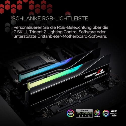 G.Skill Trident Z5 NEO RGB Series (AMD Expo) 64GB (2 x 32GB) 288-pin SDRAM DDR5 6000 CL32-38-38-96 1,40V Dual Channel Desktop Memory F5-6000J3238G32GX2-TZ5NR (Mattschwarz) Bild 6