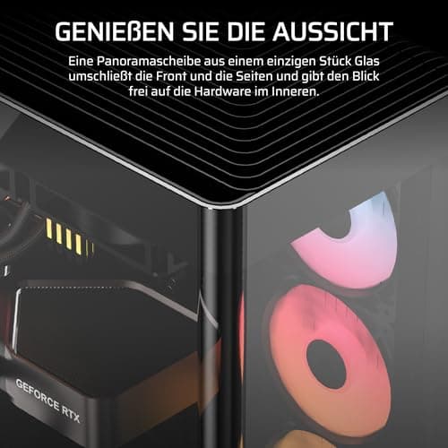 CORSAIR Frame 4500X RS-R ARGB Panoramaglas Mid-Tower-PC-Gehäuse – InfiniRail Lüftermontagesystem, Passend für Zwei 360 mm Radiatoren, GPU Anti-Sag, Enthält 3X RS120R RGB LINK Lüfter – Schwarz Bild 6