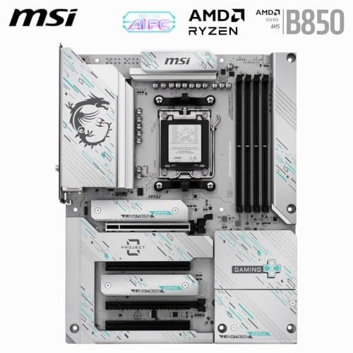 MSI B850 Gaming Plus WiFi PZ Motherboard, ATX - Unterstützt AMD Ryzen 9000/8000/7000 Prozessoren, AM5 - DDR5 Memory Boost 8200+ MT/s (OC), PCIe 5.0 x16, M.2 Gen5, Wi-Fi 7, 5G LAN Bild 4