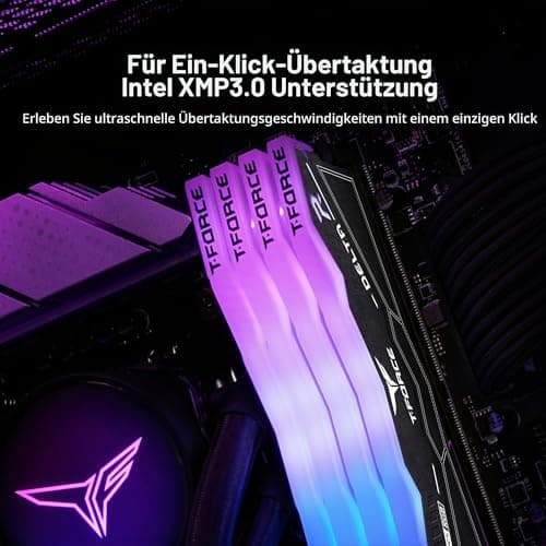 TEAMGROUP T-Force Delta RGB DDR5 32GB Kit (2x16GB) 6400MHz (PC5-51200) CL40 Desktop-Speichermodul RAM (Schwarz) für Z690 - FF3D532G6400HC40BDC01 32GB (16GBx2) - 6400MHz C40 DDR5 6400MHz 40-40-40-84 Schwarz Bild 6