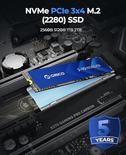 ORICO NVMe SSD M.2 512G PCIe Gen3.0x4 2280, 3D NAND Interne SSD mit Kühlkörper, bis zu 3100 MB/s,Internes Solid State Drive für PC/Konsolenspiele und Videobearbeitung-J10 3100MB/s 512G Bild 4