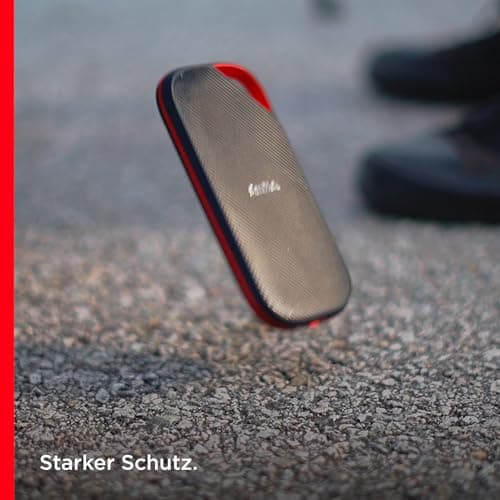 SanDisk Extreme PRO mit USB4 4 TB (portable SSD, bis zu 3.800 MB/s Lesegeschwindigkeit, robustes Design mit IP65, kompatibel mit USB-C & Thunderbolt, Silikonhülle & Aluminiumgehäuse) Schwarz USB4 4 TB Bild 7