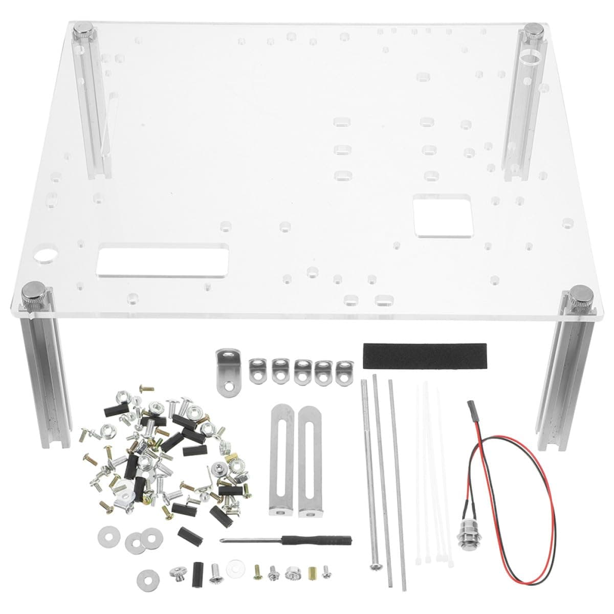 VANZACK Offenes Computergehäuse Transparentes Motherboard Gehäuse mit Aluminiumlegierung und Acryl Einfache Installation für Testing Components und Mobiles Arbeiten Bild 2