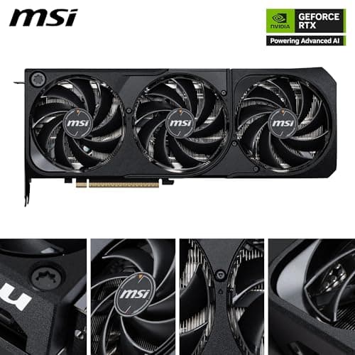 MSI GeForce RTX 5080 16G Shadow 3X OC — 16GB GDDR7 (30Gbps/256-bit), PCIe 5, Boost: 2640 MHz, HDMI 2.1b, DisplayPort 2.1b Bild 3