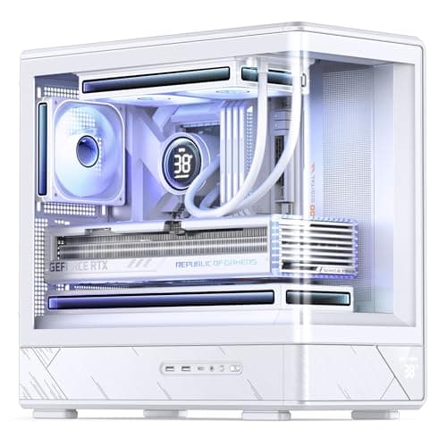 Jonsbo D200 PC-Gehäuse Mini-Tower mATX mit Tempered Glass, Display an der Front, Platz für 7 Lüfter und 240 mm Radiator – weiß Bild 8