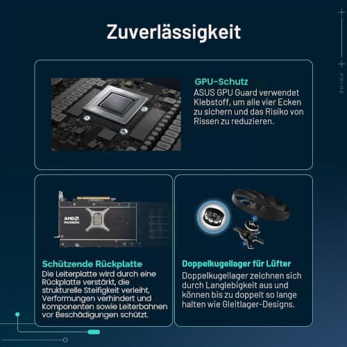 ASUS Prime Radeon™ RX 9070 XT OC Edition Grafikkarte (PCIe 5.0, HDMI/DP 2.1, 2.5-Slot Design, Axial-Tech-Lüfter, Dual-Kugellager, Dual BIOS, GPU Guard) Bild 8