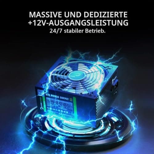 GAMEPOWER GP-650 ATX Netzteil, 650W, 80 Plus Bronze Zertifiziert, Ultra-leise 140-mm Lüfter, Aktive PFC-Effizienz, Effizienz von bis zu 85%, Gaming PC Power Supply Non-modular 650 Watt Bild 8
