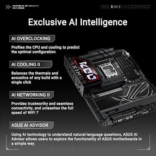 ASUS ROG Maximus Z890 Hero Gaming Mainboard Sockel Intel LGA 1851 (ATX, Advanced AI, DDR5, NitroPath DRAM, WiFi 7, 3X PCIe 5.0 M.2, 3X PCIE 4.0 M.2, 2X Thunderbolt 4, DIMM Flex) Bild 4