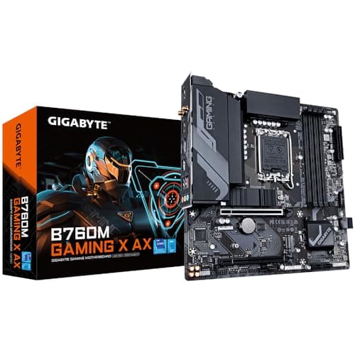 GIGABYTE B760M Gaming X AX Mainboard – Unterstützt Intel Core 14. Gen CPUs, 8+1+1 Phasen VRM, bis zu 7600 MHz DDR5, 2xPCIe 4.0 M.2, Wi-Fi 6E, 2.5GbE LAN, USB 3.2 Gen 2 Bild 2