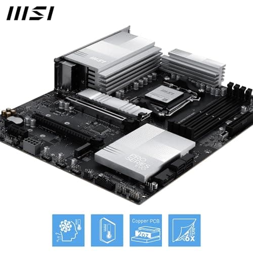 MSI PRO X870E-S EVO WiFi Mainboard, ATX – Unterstützt AMD Ryzen 9000/8000/7000-Prozessoren, AM5 – 60A SPS VRM, DDR5-Memory Boost (bis zu 8200+ MT/s OC), PCIe 5.0 x16, M.2 Gen5, Wi-Fi 7, 5G-LAN Bild 8