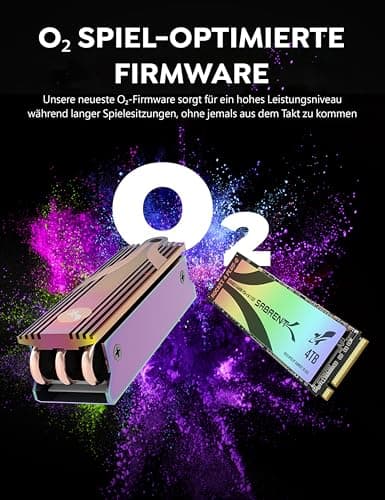 SABRENT Gaming M.2 NVMe SSD 4TB mit Kühlkörper, Internes Solid State 7300 MB/s Lesen, PCIe 4.0 7GBps (SB-RKTG-GHSK-4TB) Bild 4