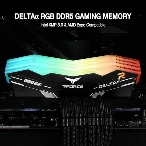 TEAMGROUP T-Force Delta Alpha RGB DDR5 Ram 64GB Kit (2x32GB) 6000MHz (PC5-48000) CL38 Intel XMP 3.0 & AMD Expo kompatibles Desktop-Speichermodul RAM Schwarz FF7D564G6000HC38JDC01 Bild 8