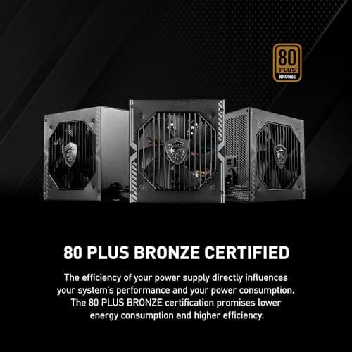 MSI MAG A650BN Netzteil, EU-Stecker - 650W, 80 Plus Bronze Zertifiziert, ATX-Netzteil, 12V Single-Rail, DC/DC-Spannungswandler-Design, 120mm Lüfter - 5 Jahre Garantie Bild 6