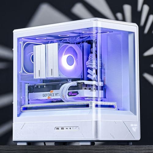 Jonsbo D200 PC-Gehäuse Mini-Tower mATX mit Tempered Glass, Display an der Front, Platz für 7 Lüfter und 240 mm Radiator – weiß Bild 6