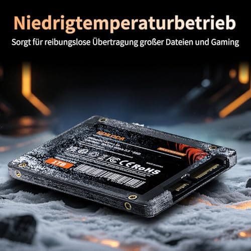 Ediloca SSD 1TB, SSD Festplatte Intern, 2.5" SATA III, bis zu 550MB/s, 3D NAND TLC, Kompatibel mit Laptop und PC-Desktop(ES106 Black) Bild 6