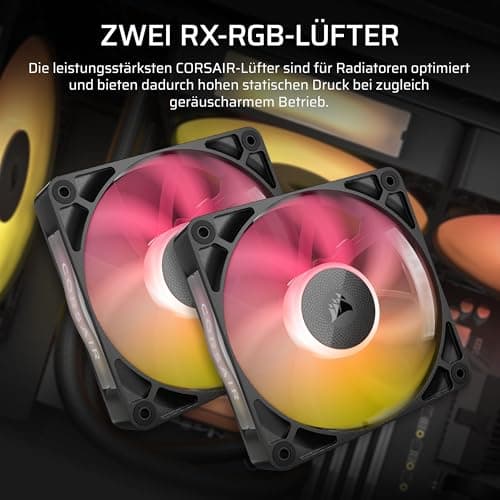 Corsair iCUE LINK Titan 240 RX LCD CPU-Flüssigkeitskühler – 240mm AIO – FlowDrive-Kühl-Engine – Intel LGA 1851/1700, AMD AM5/AM4 – 2X RX120 RGB-Lüfter – iCUE LINK-System-Hub Inbegriffen – Schwarz Bild 6