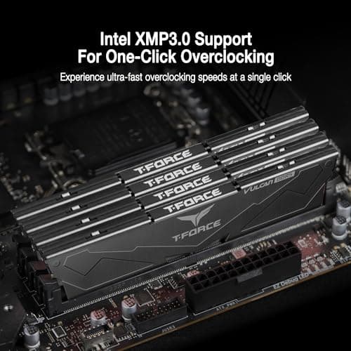TEAMGROUP T-Force FLBD564G6000HC38JDC01 Vulcan DDR5 64GB (2x32GB) 6000MHz (PC5-48000) CL38 Intel XMP 3.0 & AMD Expo kompatibles Desktop-Speichermodul RAM Schwarz 64GB(32GBx2) DDR5 6000MHz 38-46-46-84 Schwarz Bild 6