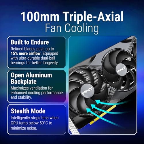 PNY GeForce RTX™ 5080 16GB OC Triple Fan Grafikkarte DLSS 4 VCG508016TFXPB1-O OC Bild 5