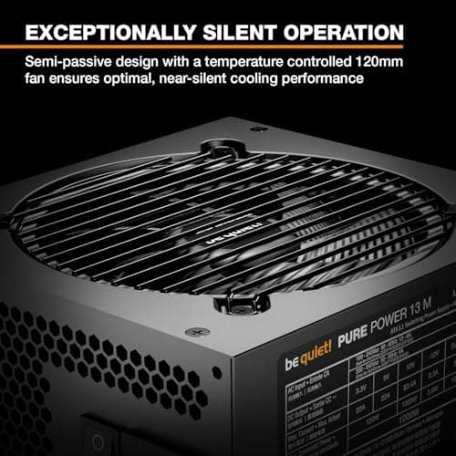 be quiet! Pure Power, Netzteil, 13 m, 750 W, 80 Plus Gold-Zertifizierung, ATX 3.1 PSU, Unterstützung für PCIe 5.1 GPUs, 120 mm halbpassiver be quiet! Lüfter, LLC-Technologie, ein einziges Bild 4