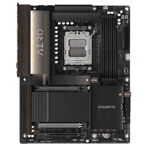 GIGABYTE X870E AERO X3D Dark Wood Mainboard – Unterstützt AMD Ryzen 9000 CPUs, digitales 16+2+2-Phasen-VRM, bis zu 9000 Hz DDR5 (OC), 2× PCIe 5.0 + 2× PCIe 4.0, Wi-Fi 7, 5-GbE-LAN, USB 4 Bild 4