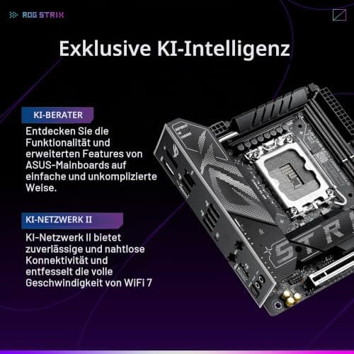 ASUS ROG Strix B860-I Gaming WiFi B860 LGA 1851 mITX Mini-ITX Motherboard, Intel Core Ultra Series 2 Ready, Advanced AI Ready, 10+1+2+1 Schritt, DDR5, 2.5G LAN, WiFi7, M.2, Thunderbolt 4, USB Type-C Bild 4