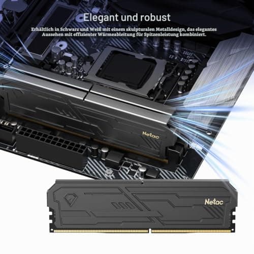 Netac DDR4 RAM 32GB Kit (2x16GB) 3200MHz DRAM 288-Pin UDIMM Desktop-Speicher CL16-20-20-40 1.35V Intel XMP 2.0 Computer-Speicher-Schwarz 2×16GB Bild 5