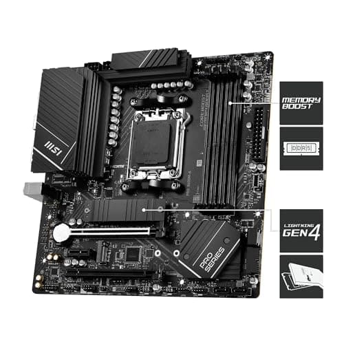 MSI PRO B650M-A Mainboard, Micro-ATX - Unterstützt AMD Ryzen 9000/8000 / 7000 Series Prozessoren, AM5 - DDR5 Memory Boost 6000+MHz/OC, 2 x PCIe 4.0 x16, 2 x M.2 Gen4, 2.5G LAN Bild 6