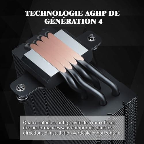 TR Assassin Spirit 120 EVO Dark CPU-Kühler, 120 mm PWM leise Fan, AGHP 4. Technologie, unterstützt Intel LGA1700/1150/1151/1200, AMD AM4/AM5 Bild 4