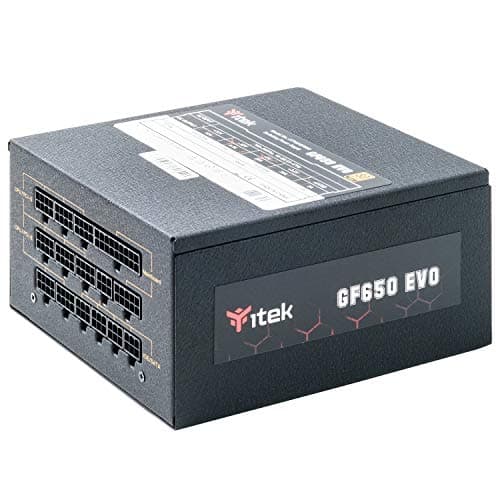 iTek für PC GF650 EVO – 650 W, HDB Hydraulic Dynamic Bearing 12 mm, aktiver PFC-Schutz, Effizienz-Zertifizierung 80 Plus Gold, semi-modulares Free Plug, Giapp Kondensatoren, ITPSEGF650