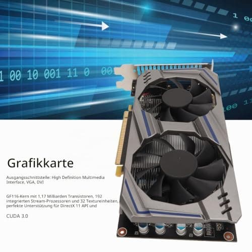 ASHATA 550Ti 8GB GDDR5 128 Bit Gaming Grafikkarte, PCI Express 2.0 Dual Fan Computer PC Gaming Video Grafikkarte mit HDMI VGA DVI, 2560x1600 Auflösung Bild 6