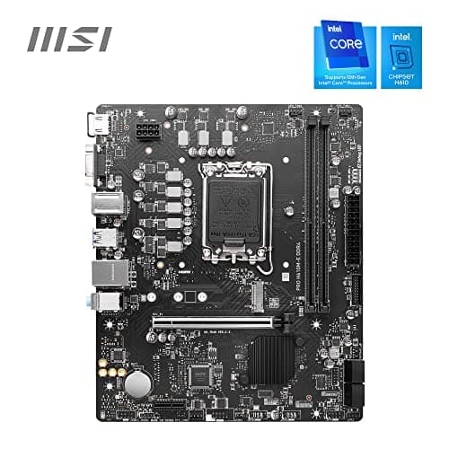 MSI PRO H610M-E DDR4 Motherboard, Micro-ATX - Unterstützt Intel 12th Gen Core Prozessoren, LGA 1700-2X DIMM (3200MHz), 1x PCIe 4.0 x16 Slot, 1 x M.2 Gen3, USB 3.2 Gen1, 1G LAN, HDMI 1.4 & VGA Bild 3