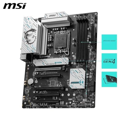 MSI B760 Gaming Plus WiFi DDR4 Mainboard, ATX - Unterstützt Intel Core Prozessoren der 14., 13. und 12. Generation, LGA 1700 - DDR4 5333+MHz/OC, 1x PCIe 4.0 x16, 2 x M.2 Gen4, 2,5G LAN, WIFI6E Bild 5
