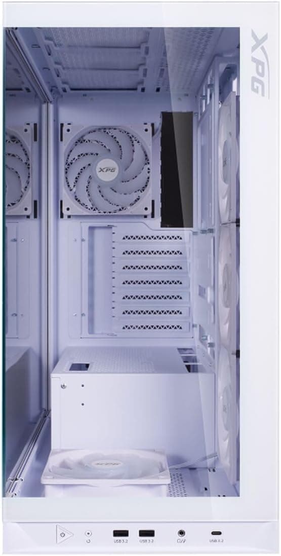 XPG by ADATA - Invader X BTF MID-Tower Chassis, 5 ARGB-Lüfter im Lieferumfang enthalten, kein Riser-Kabel, weiße Farbe, unterstützt BTF-Motherboard - INVADERXBTFMT-WHCWW Bild 6