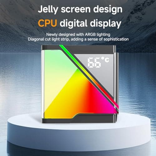 TZMRIT SR360-RS CPU Aio Wasserkühlung 360mm mit Temperatur display,80 * 80MM Jelly Design großer kalter Kopf,für LGA115X/1200/1700/1366/2011/2066,für AM3/AM3+/AM4/AM5 (BK) Black Bild 4