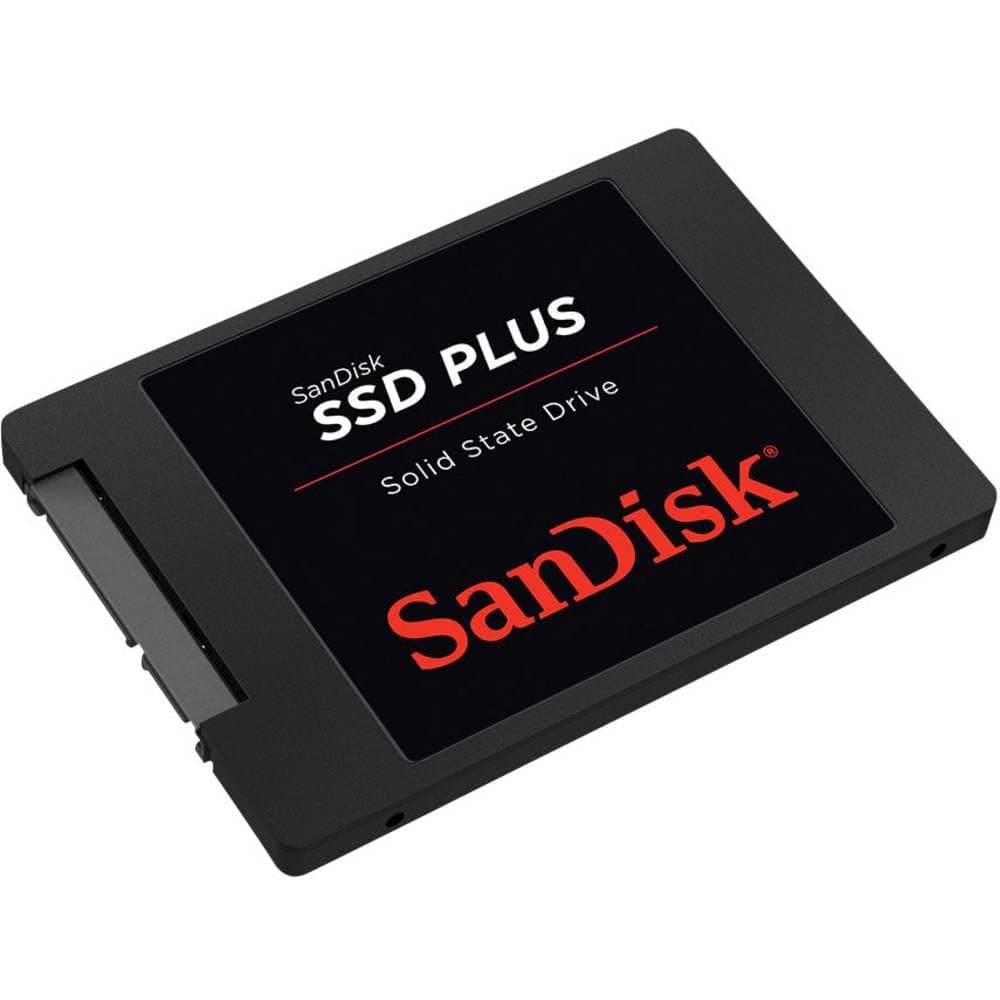 SanDisk SSD Plus interne SSD Festplatte 480 GB (schnelleres Hoch,-Herunterfahren und Laden, Lesegeschwindigkeit 535 MB/s, Schreibgeschwindigkeit 445 MB/s, stoßfest), Festkörper-Laufwerk 500 GB